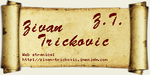 Živan Tričković vizit kartica